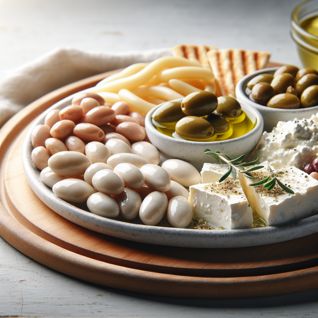 Grekisk Vitbönor och Oliver Mezze-bricka
