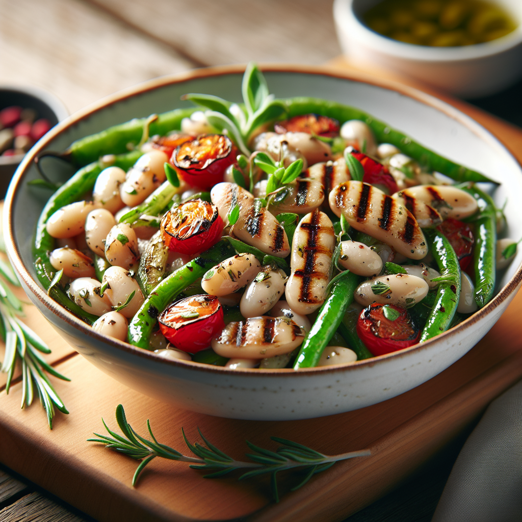Medelhavsgrillade Vita Bönor och Örtsallad
