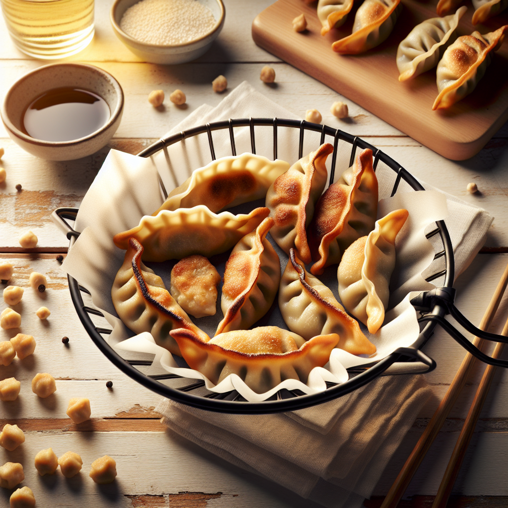 Crispy Air Fryer Chickpea Gyoza Dumplings