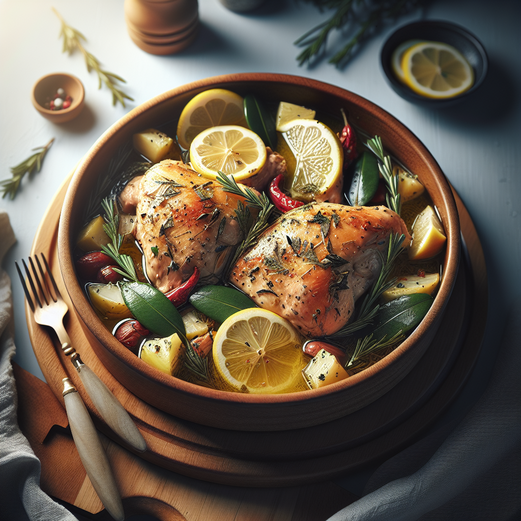 Greek Slow Cooker Chicken with Lemon and Herbs