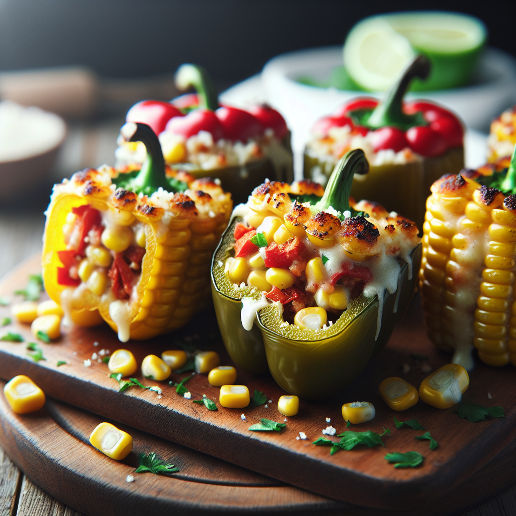 Mexican Street Corn Stuffed Bell Peppers