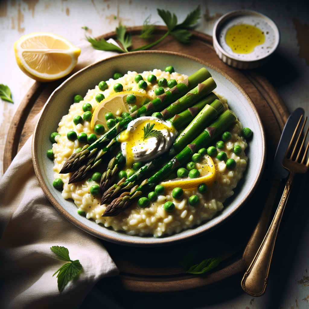 Vårasparagus och Ärtrisotto med Citronmascarpone
