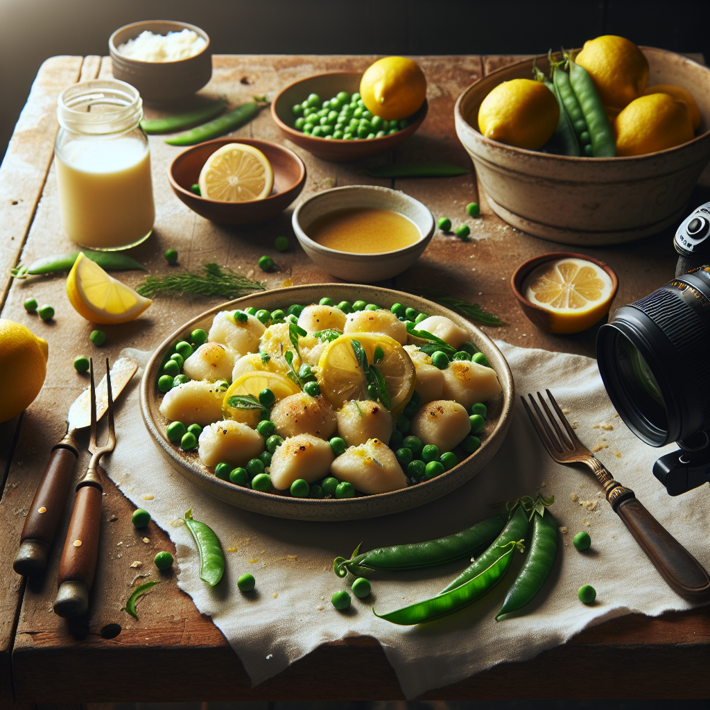 Citron Ricotta Gnocchi med Vårbönor och Brunt Smör