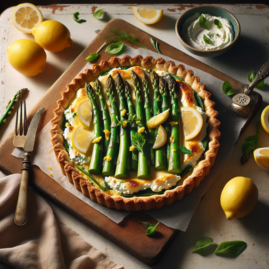 Våraspergessparris och Ricotta Paj med Citron och Friska Örter
