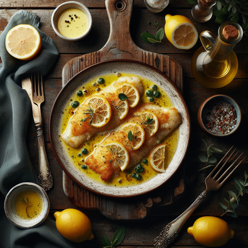 Klassisk Citrontunga Francese med Vitt Vin Smörsås
