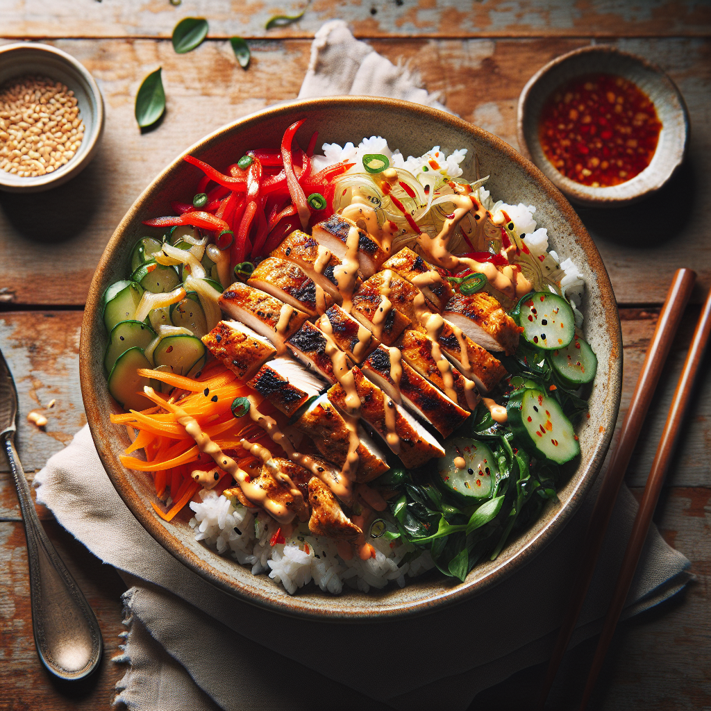 Quick Chicken Banh Mi Bowls with Pickled Vegetables