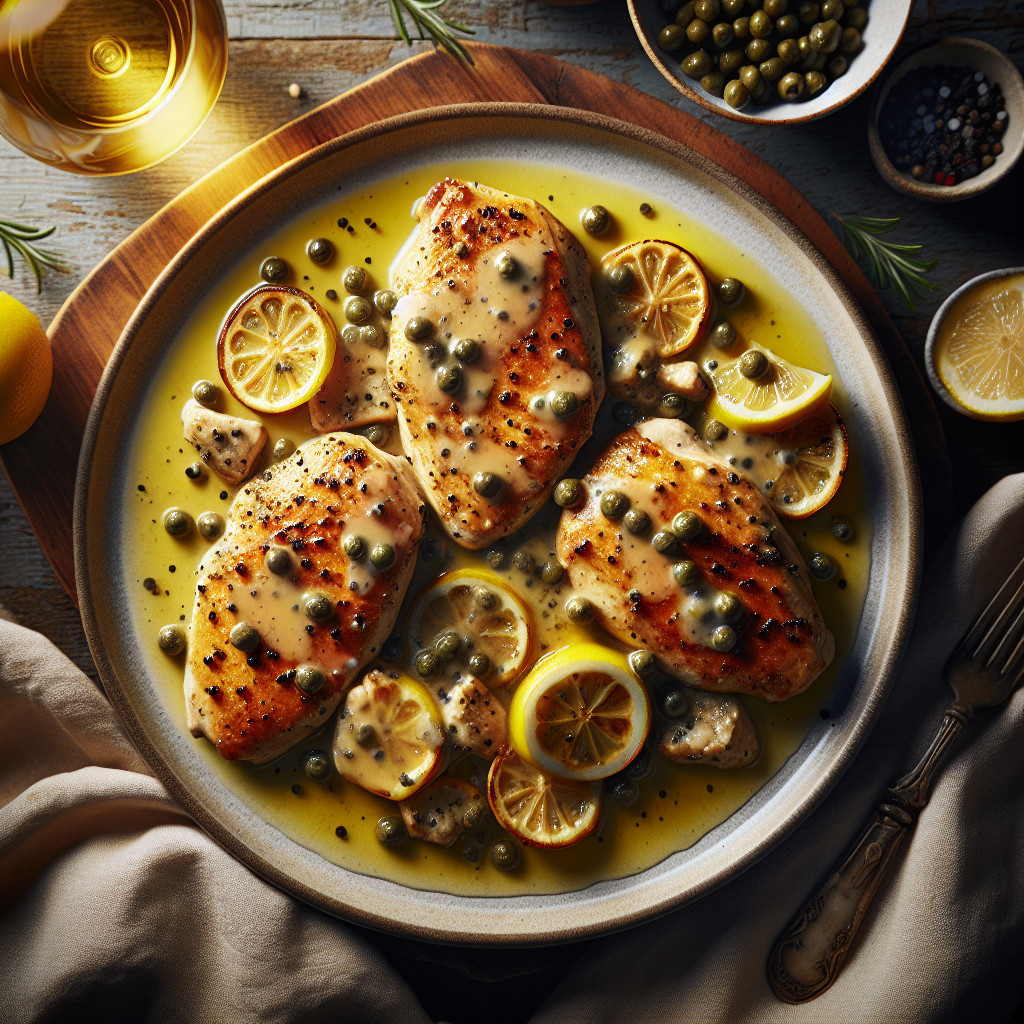 Classic Lemon Chicken Piccata with Capers and White Wine