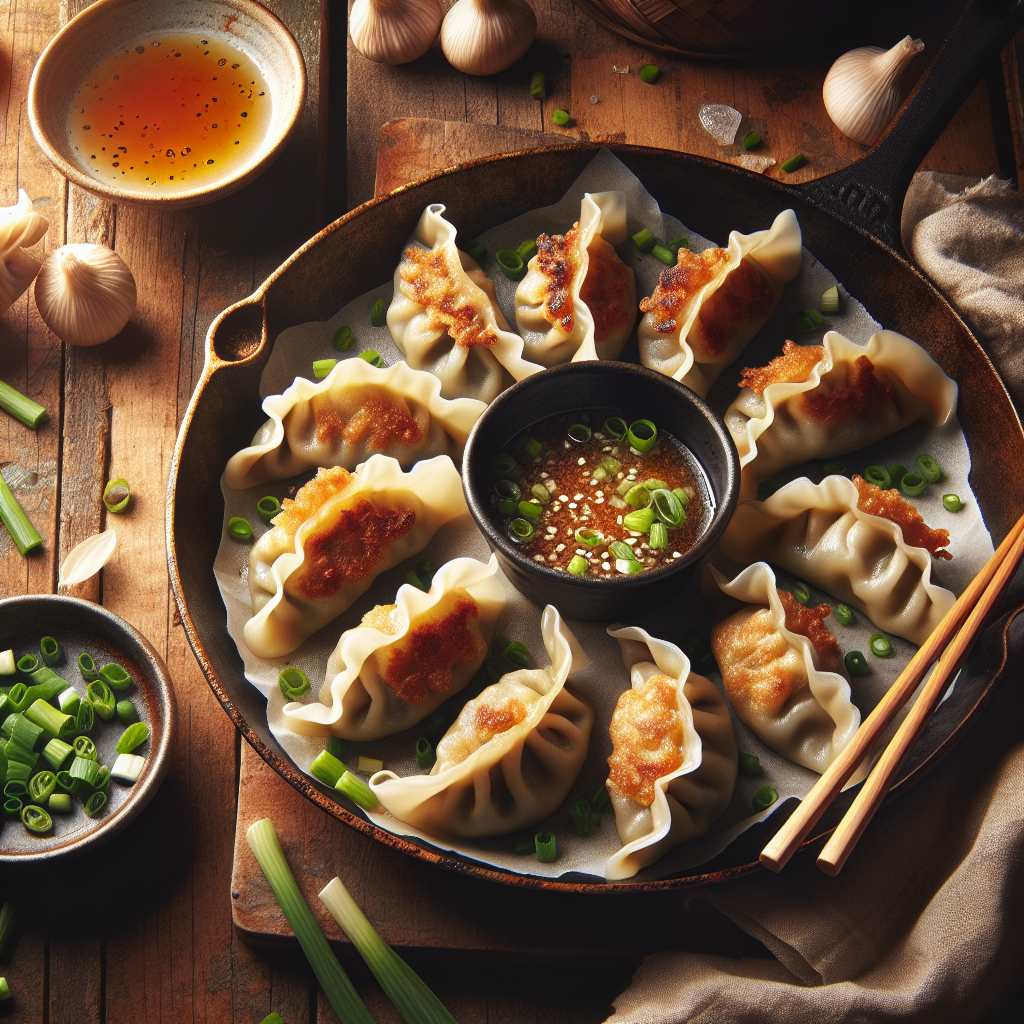 Taiwanske Night Market-Style Svin- og Gressløk Dumplings med Ingefær-Dippesaus