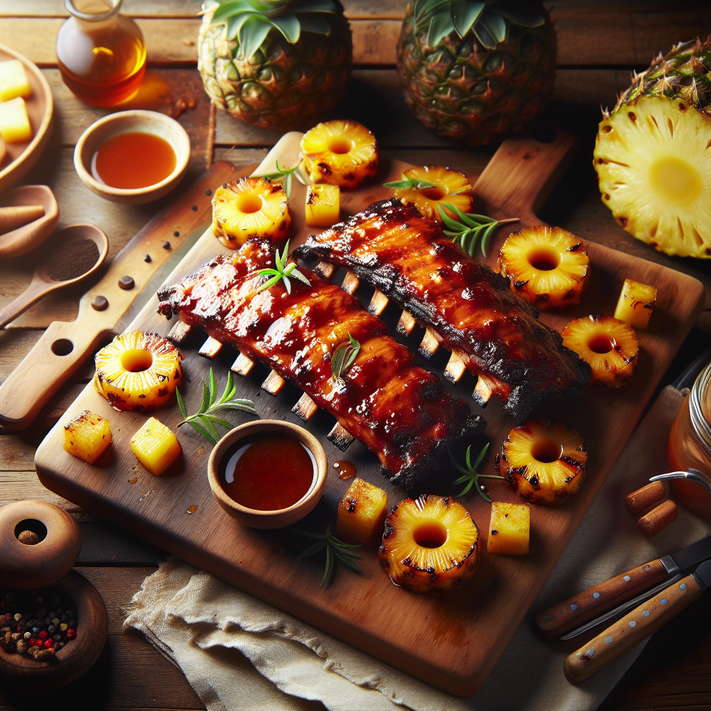 Sweet and Smoky Pineapple Glazed BBQ Ribs