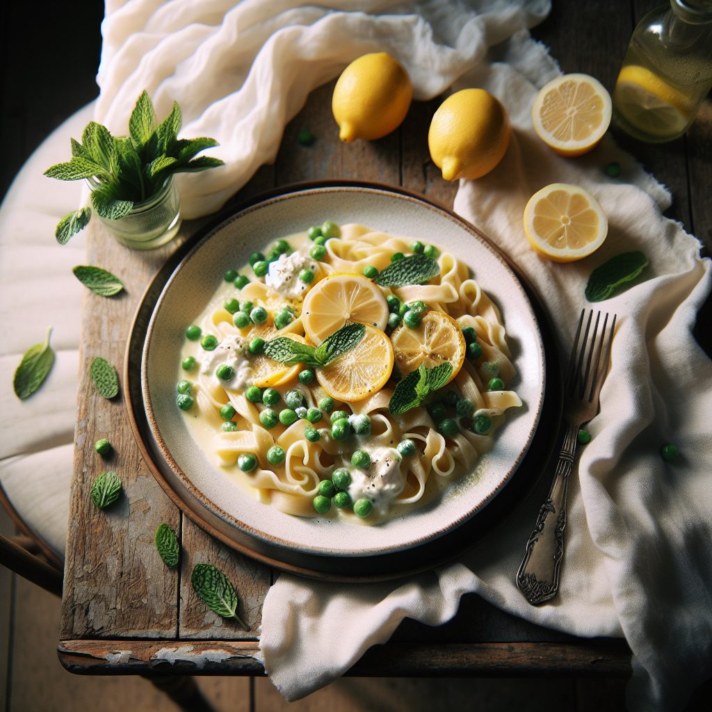 Creamy Lemon Ricotta Pasta with Fresh Spring Peas and Mint