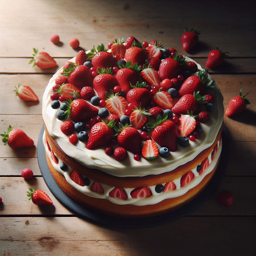 Fluffy Gluten-Free Strawberry Cake with Fresh Spring Berries
