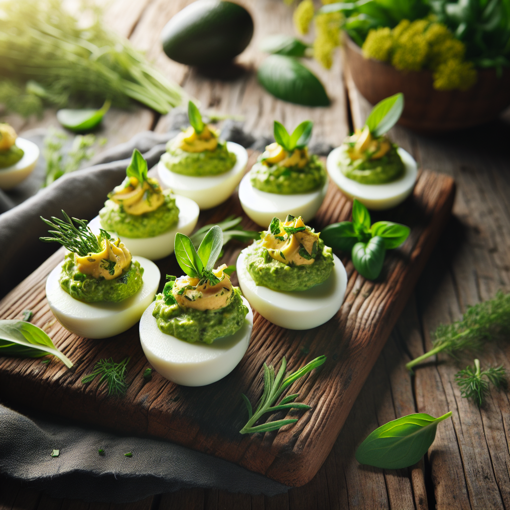 Green Goddess Deviled Eggs with Fresh Spring Herbs
