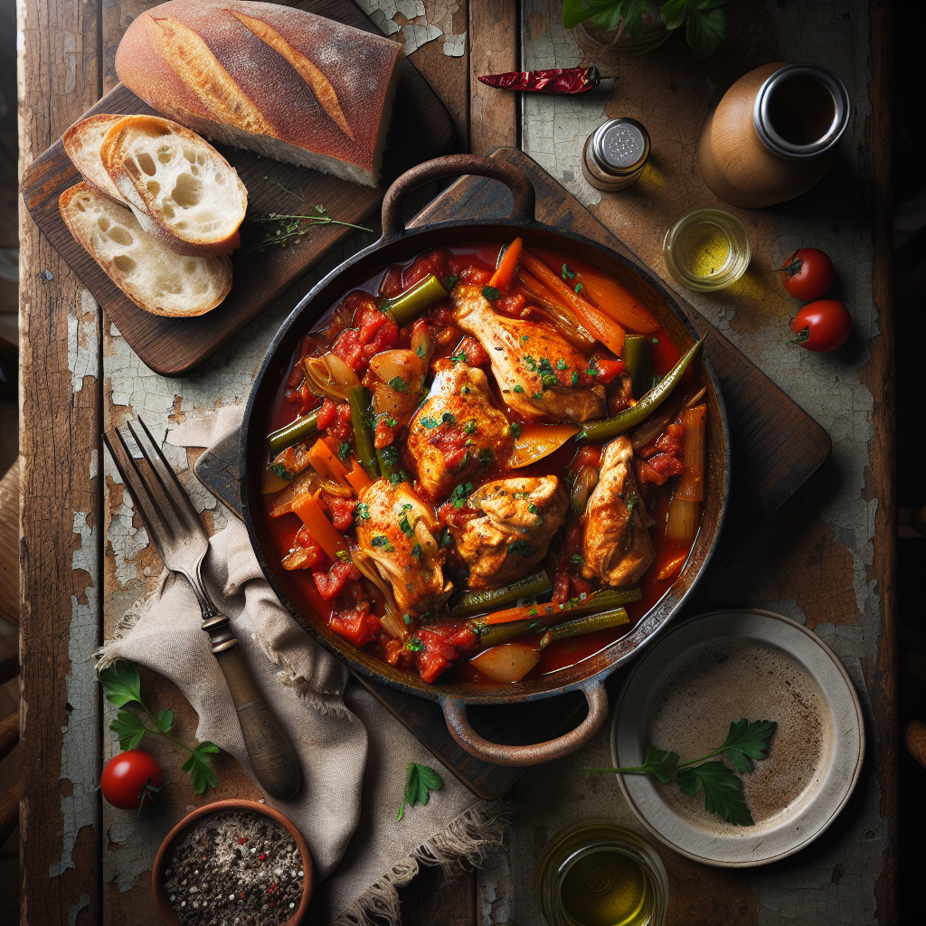 Rustic Spring Chicken Cacciatore with Fresh Herbs