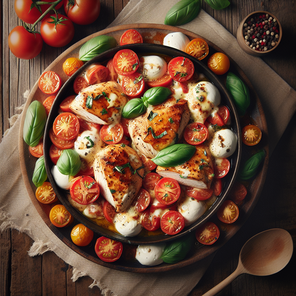 Air Fryer Caprese Chicken with Fresh Basil and Mozzarella