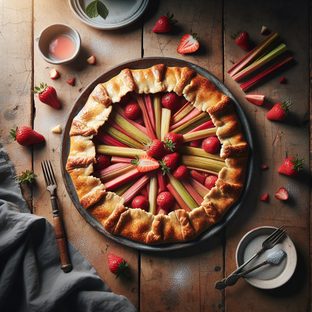Rustic French Strawberry Rhubarb Galette with Flaky Butter Crust