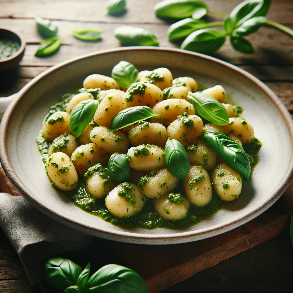 Homemade Potato Gnocchi with Spring Wild Herb Pesto