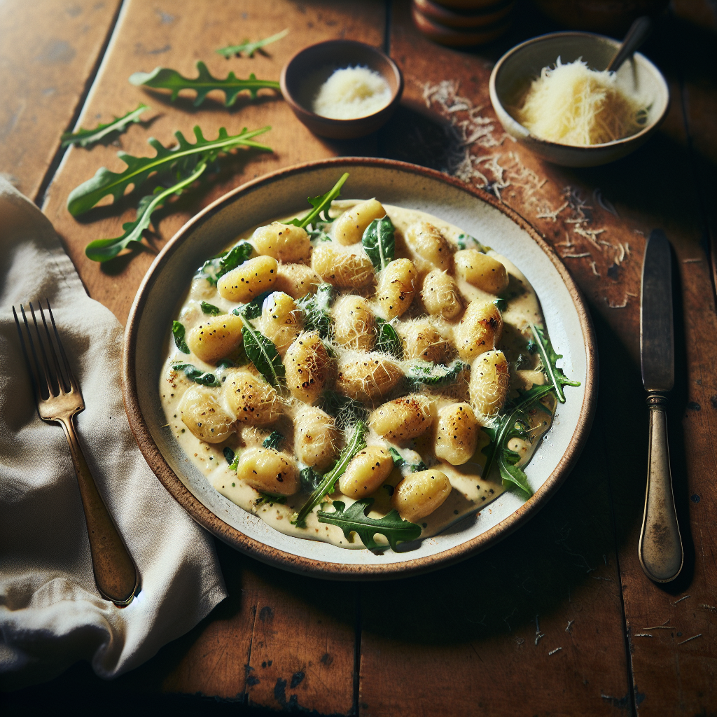 Creamy Spring Gnocchi with Fresh Rocket and Parmesan