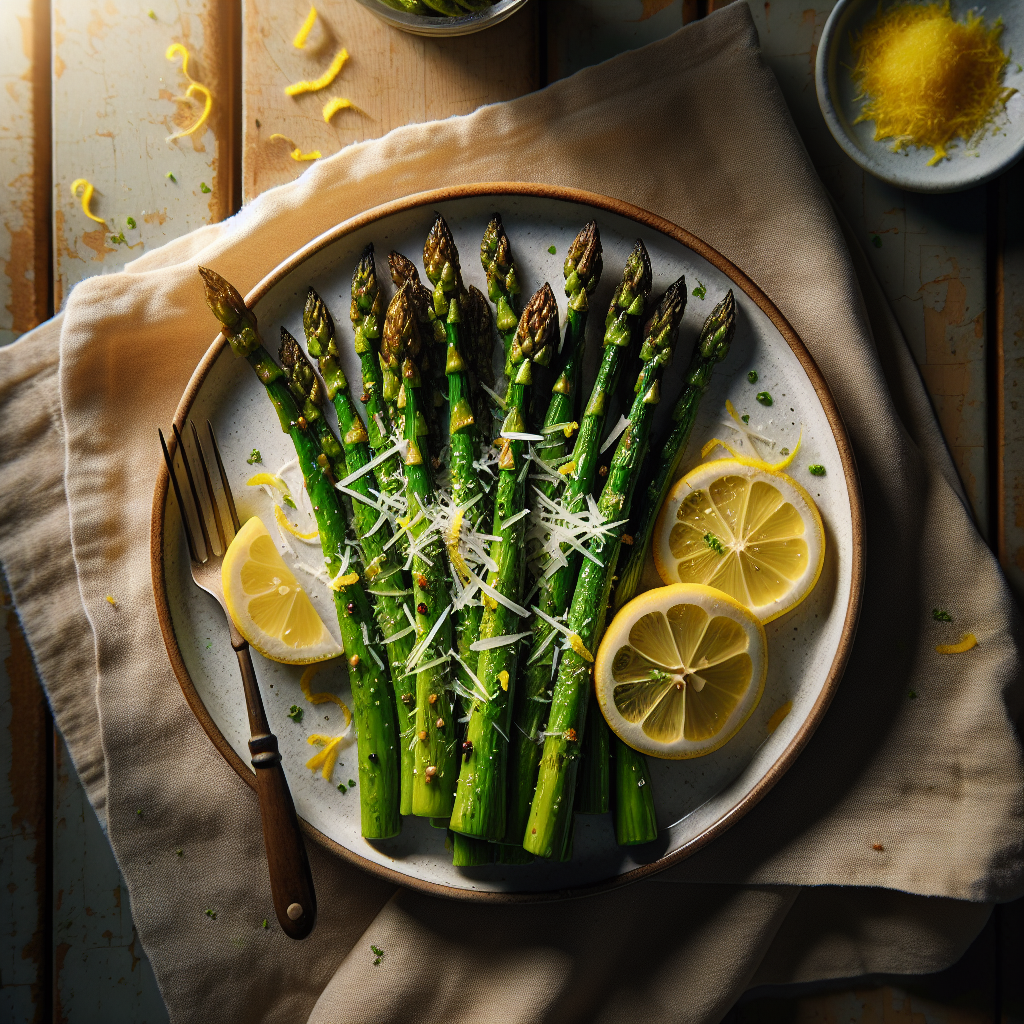 Crispy Air Fryer Asparagus with Lemon Parmesan and Garlic