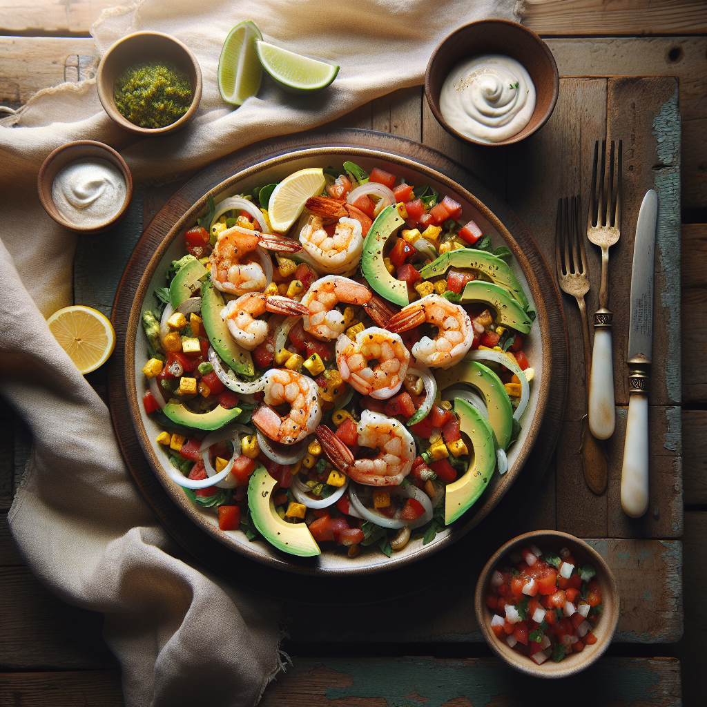 Fersk Pico de Gallo Reker og Avokado Salat