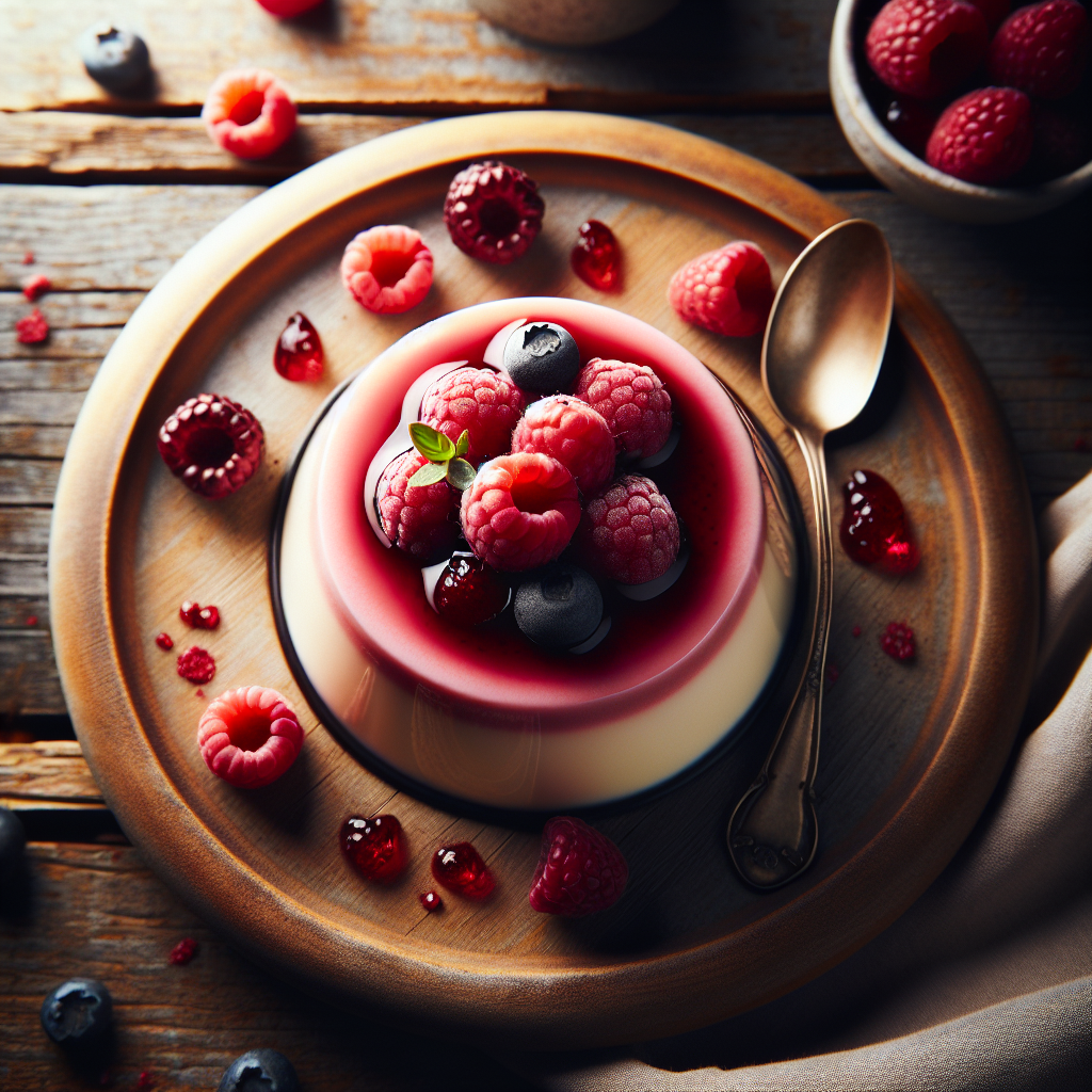 Raspberry Rose Panna Cotta with Fresh Berry Compote