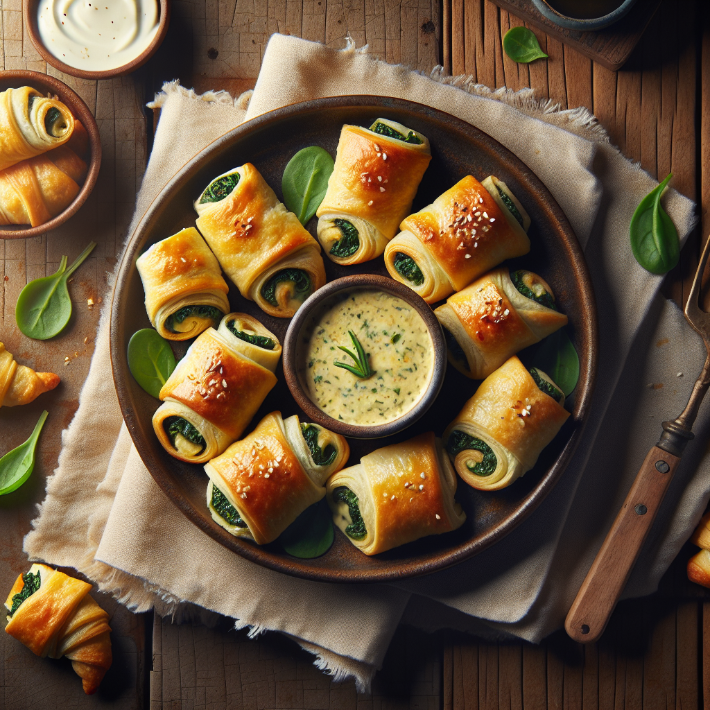 Air Fryer Spinach Artichoke Crescent Roll-Ups