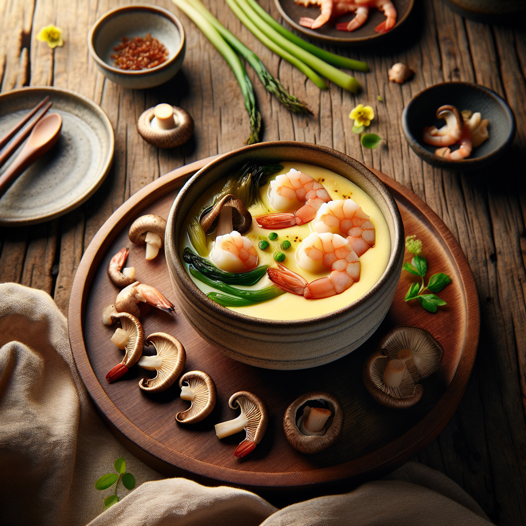 Classic Spring Chawanmushi with Shrimp and Shiitake