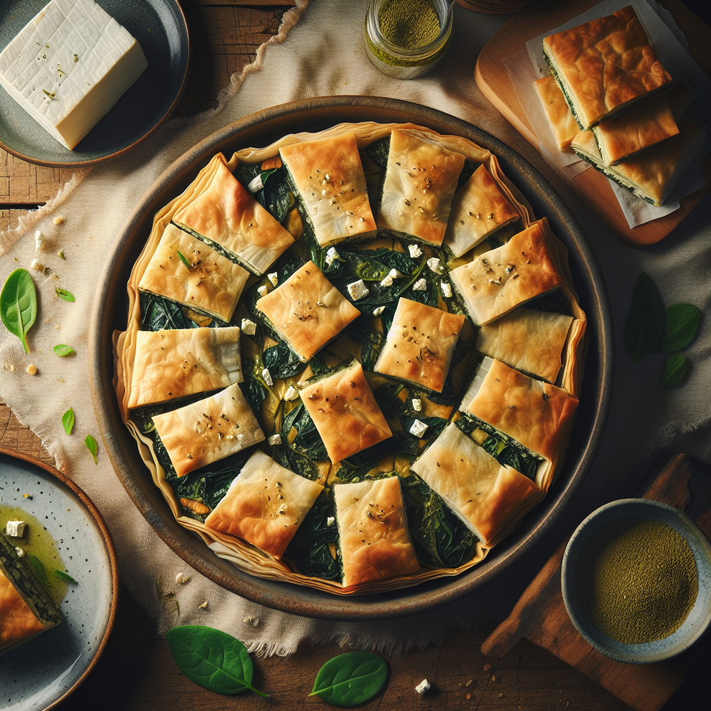 Vegan Spanakopita with Crispy Phyllo and Tofu Feta