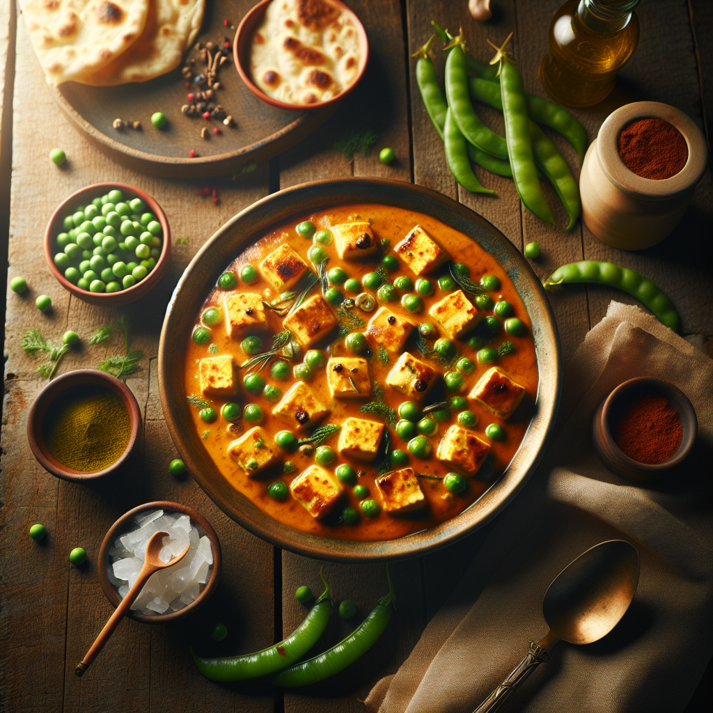 Kremete Matar Paneer med ferske vårbønner