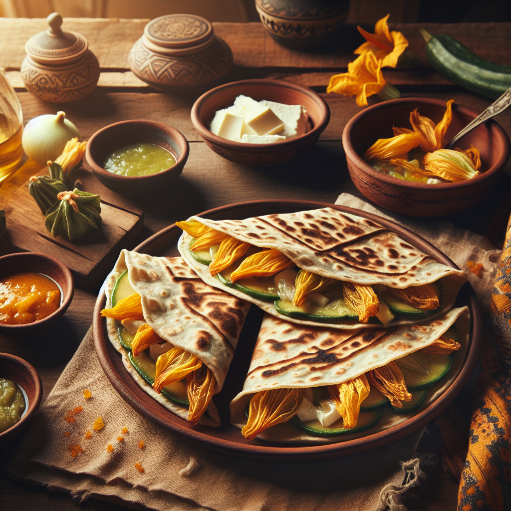 Autentiske Quesadillas de Flor de Calabaza med Oaxaca-ost