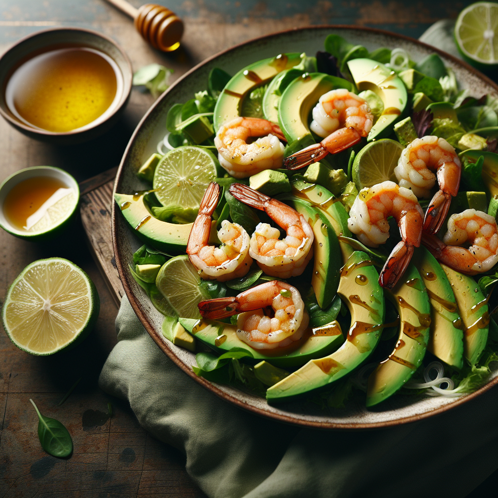 Zesty Citrus Shrimp Avocado Salad with Honey Lime Dressing