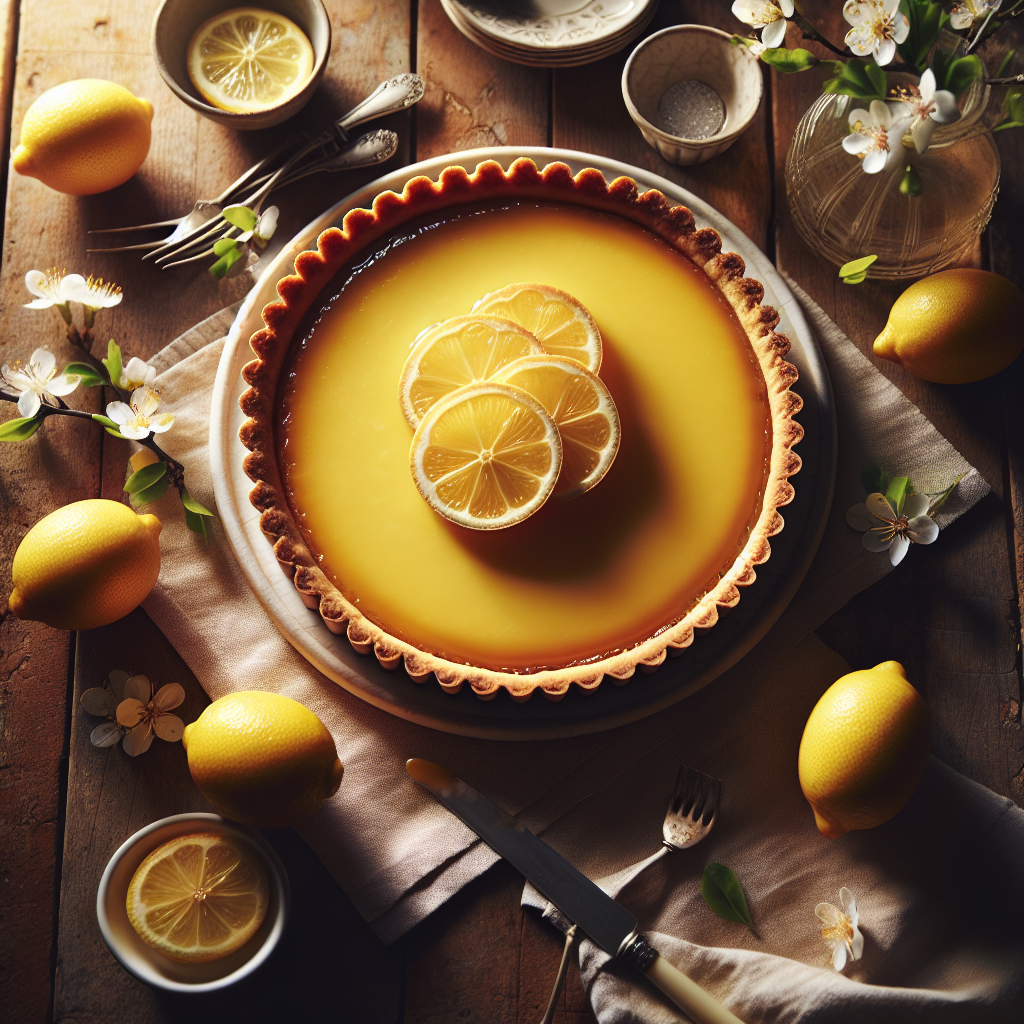 经典法式柠檬挞配黄油酥饼皮