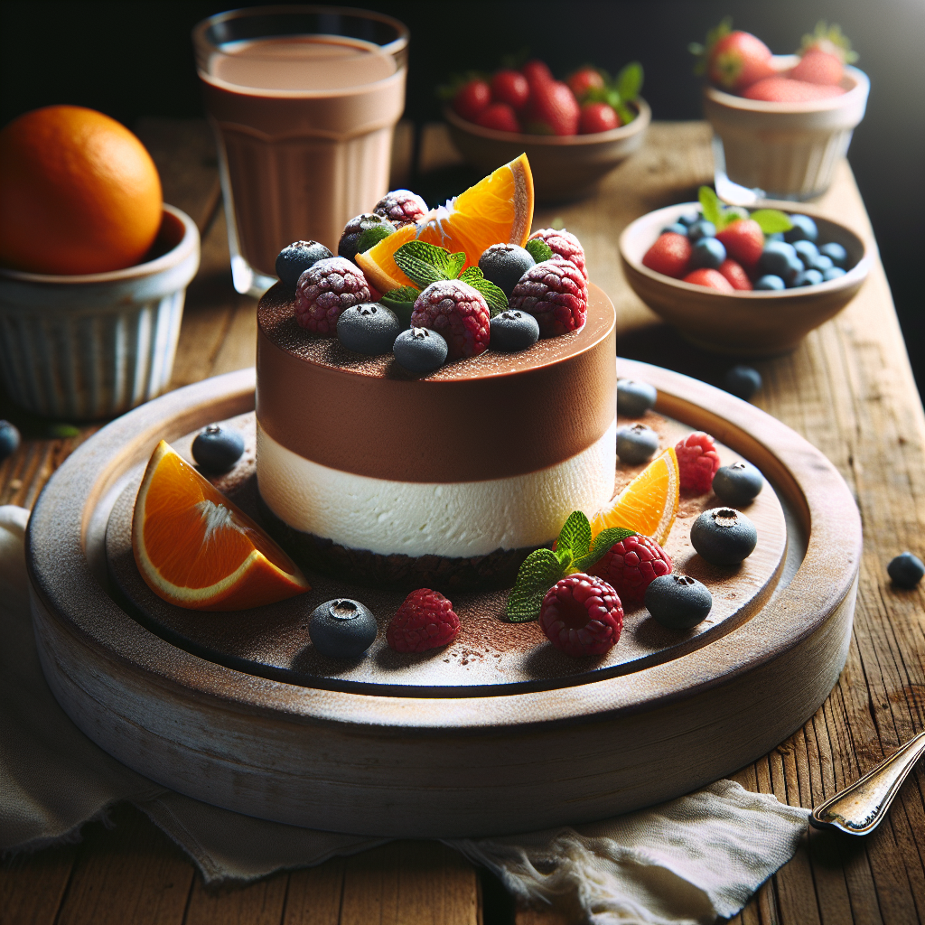 Chocolate Orange Cottage Cheese Mousse with Fresh Berries