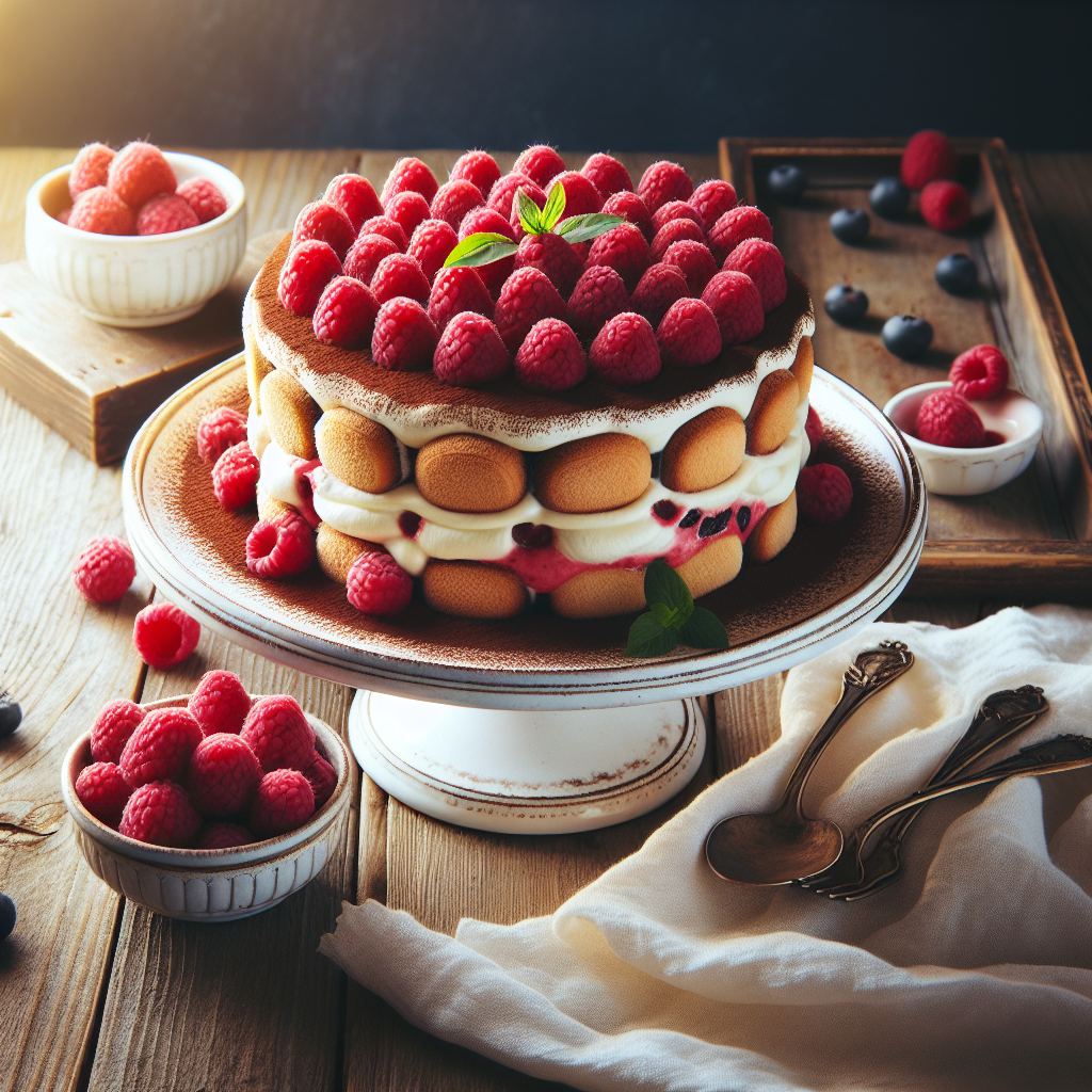 Raspberry White Chocolate Tiramisu with Fresh Spring Berries