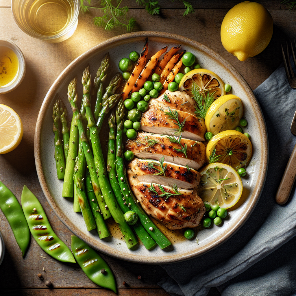 Lemon Herb Grilled Chicken with Spring Vegetables