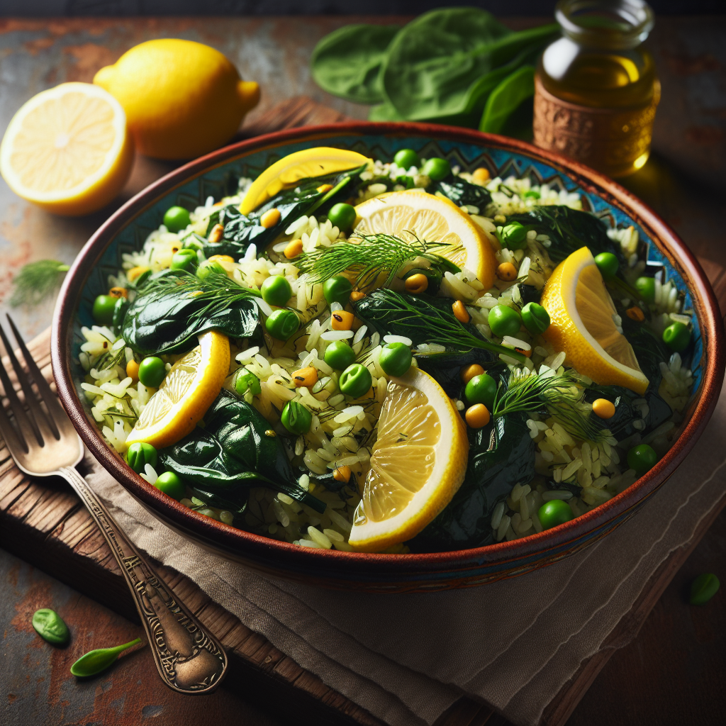 Greek Lemon Spinach Rice (Spanakorizo)
