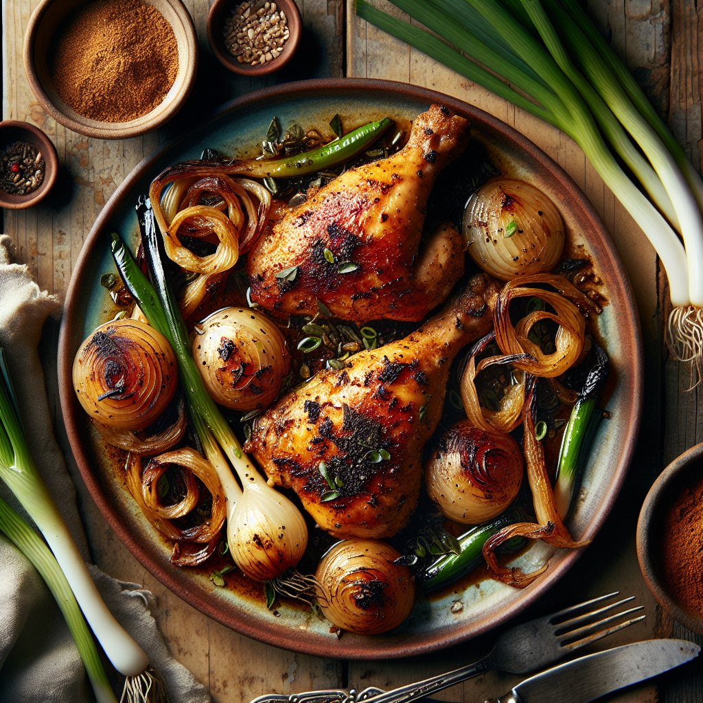 Za'atar Roasted Chicken with Caramelized Spring Onions