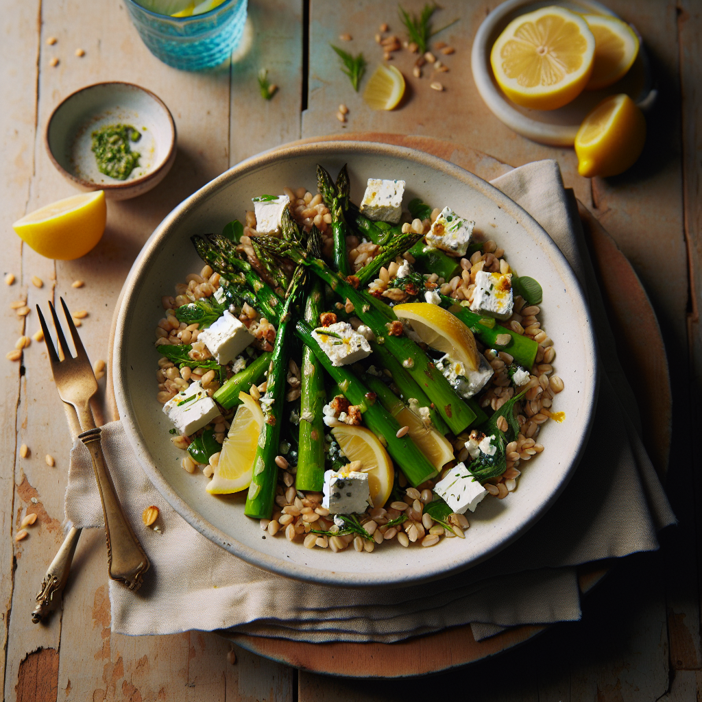 Vårlig Spelt Salat med Sitron og Urtedressing