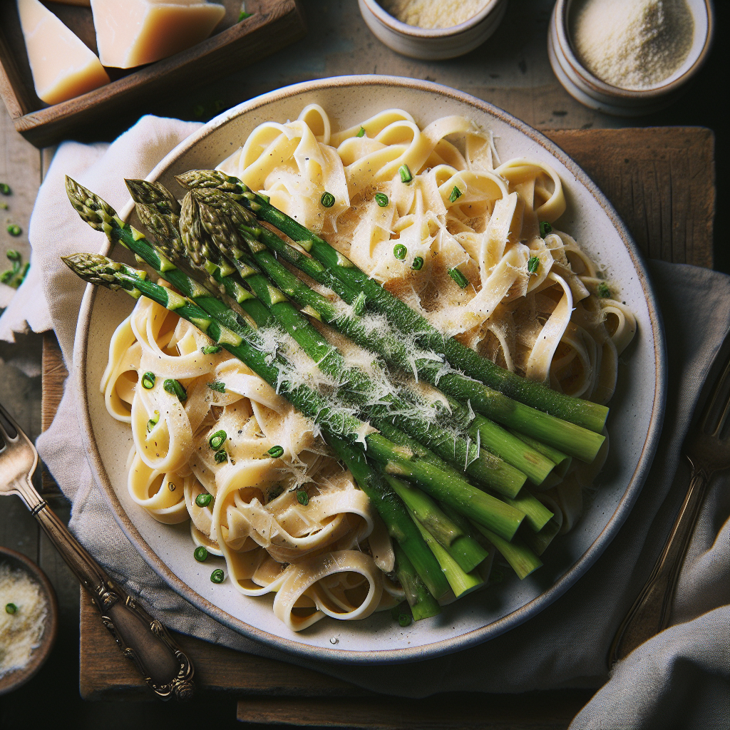 Creamy Tagliatelle with Fresh Asparagus and Parmesan