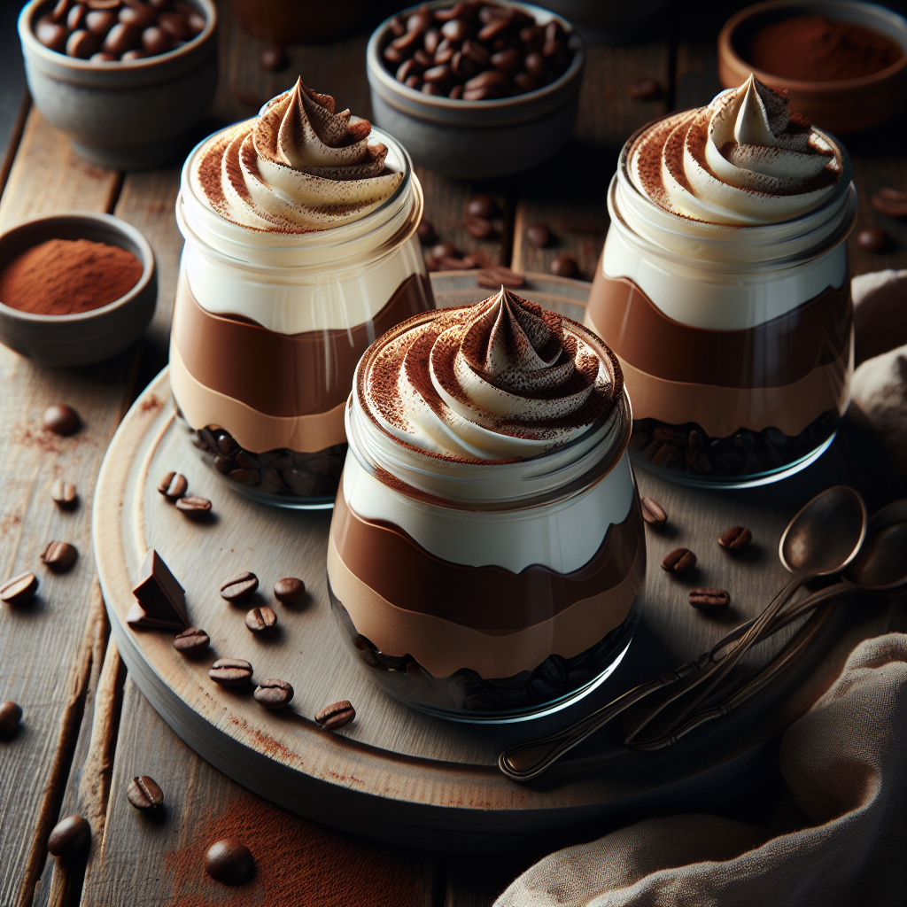 Gluten-Free Mocha Mousse Jars with Whipped Cream