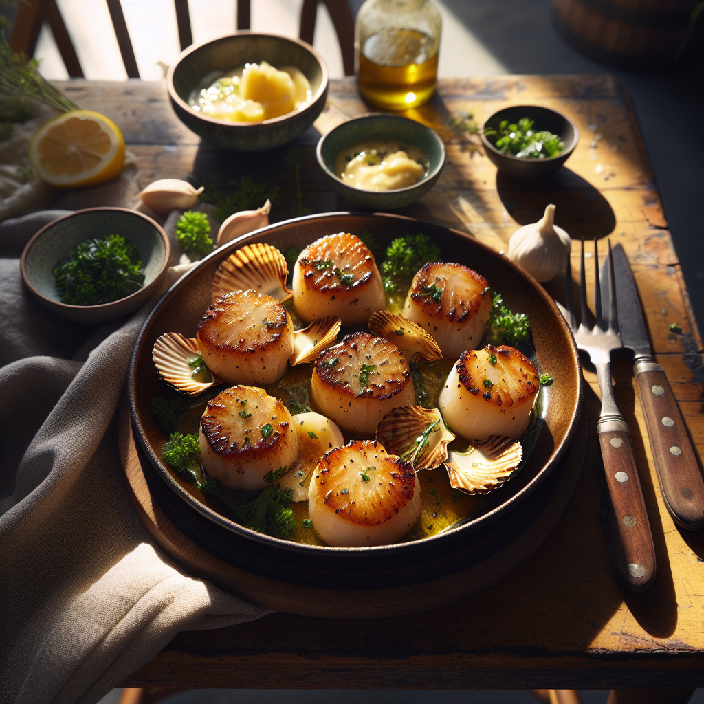 Air Fryer Garlic Butter Scallops with Fresh Herbs