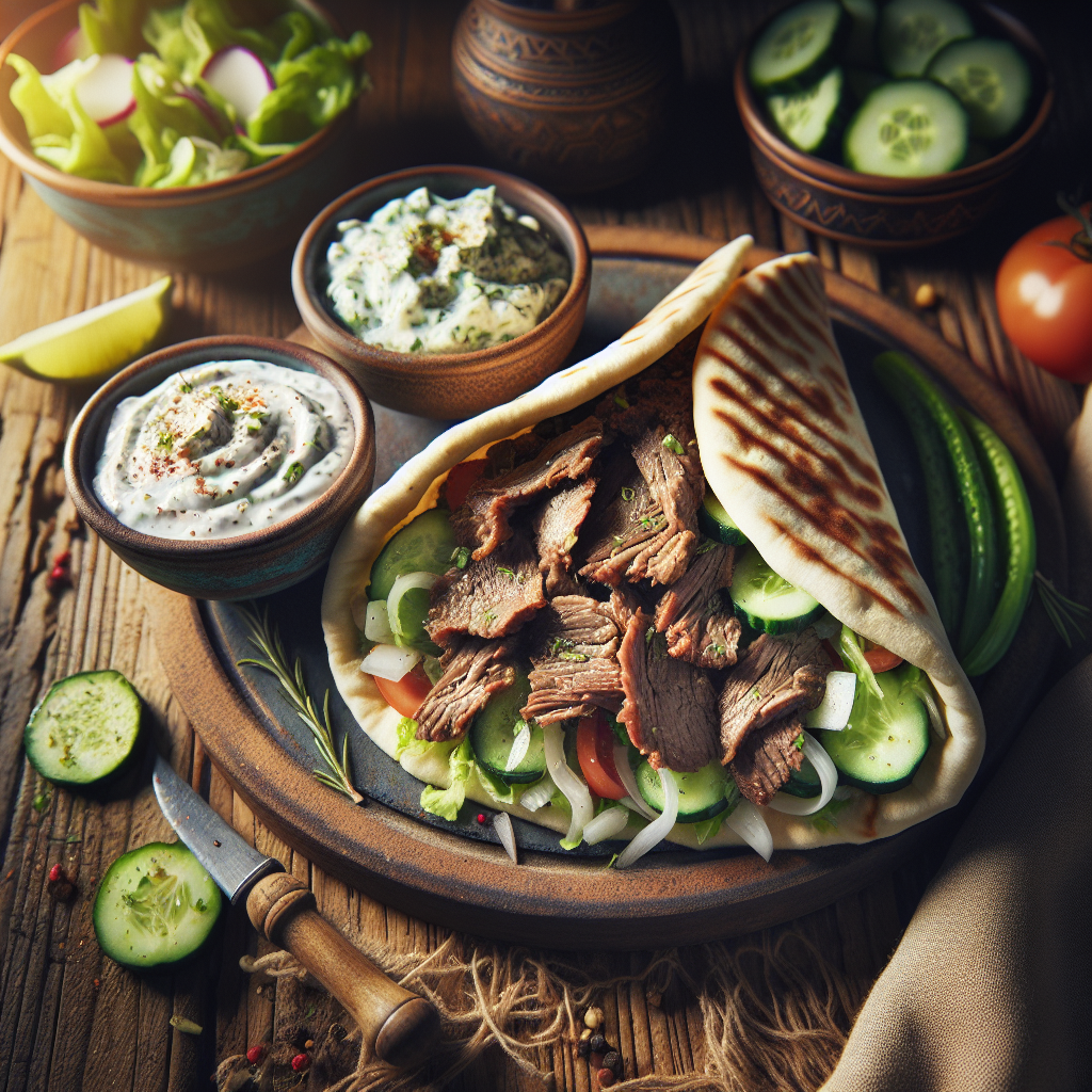 Greek Lamb Gyros with Homemade Tzatziki and Fresh Spring Salad