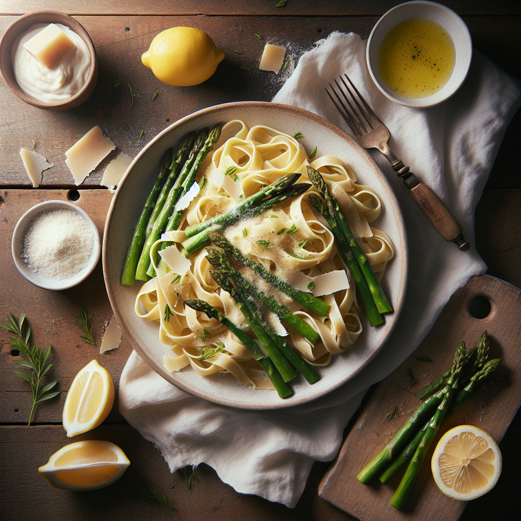Creamy Asparagus Tagliatelle with Parmesan and Lemon