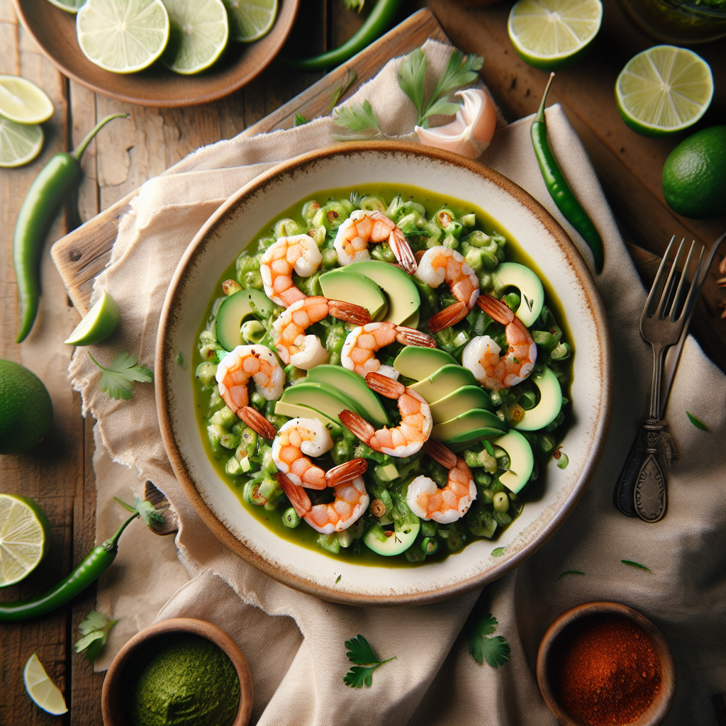 Klassisk Aguachile Verde med Pochert Reke