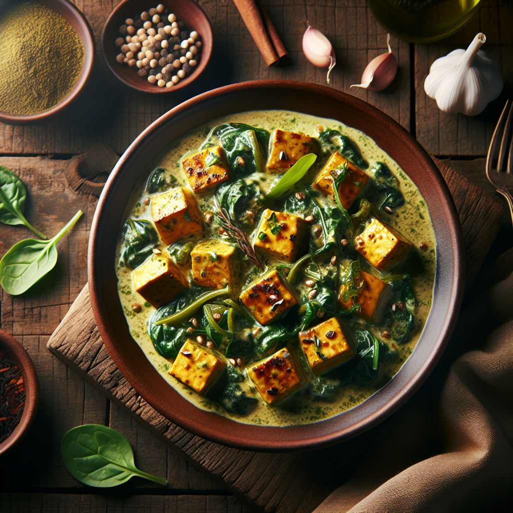 Kremete Palak Paneer med Fresh Vårspinат