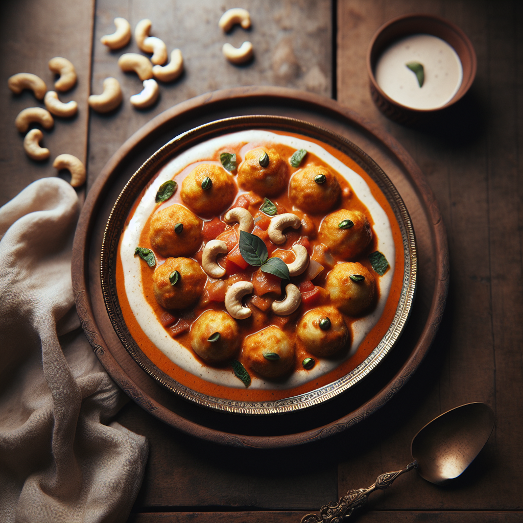 Kremete Malai Kofta med Cashewnøtt-Saus - Klassiske Indiske Boller