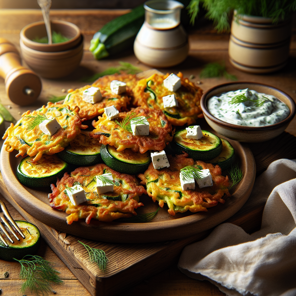 Crispy Greek Zucchini Fritters with Feta and Fresh Dill
