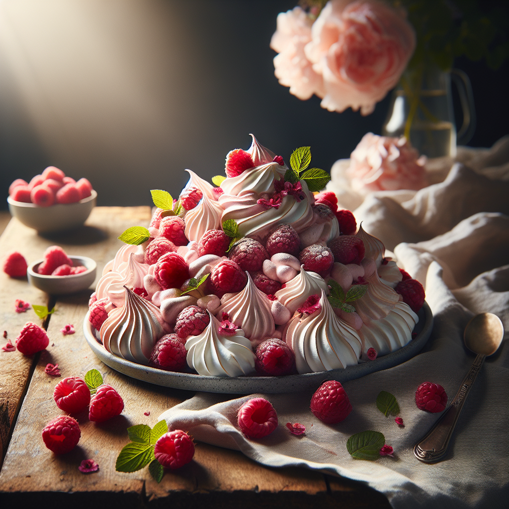Raspberry Rose Eton Mess with Fresh Cream and Pistachios