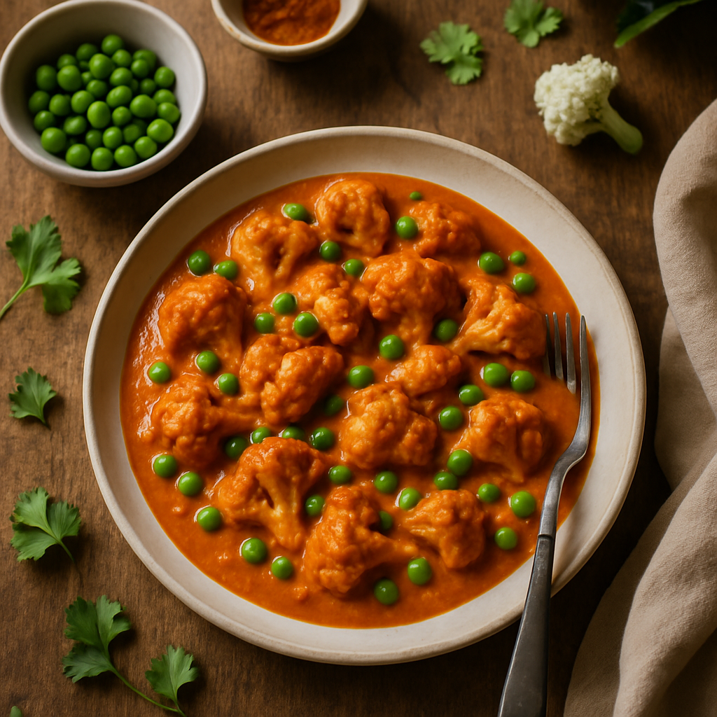 Kremete Blomkål Tikka Masala med Ferske Vårterte
