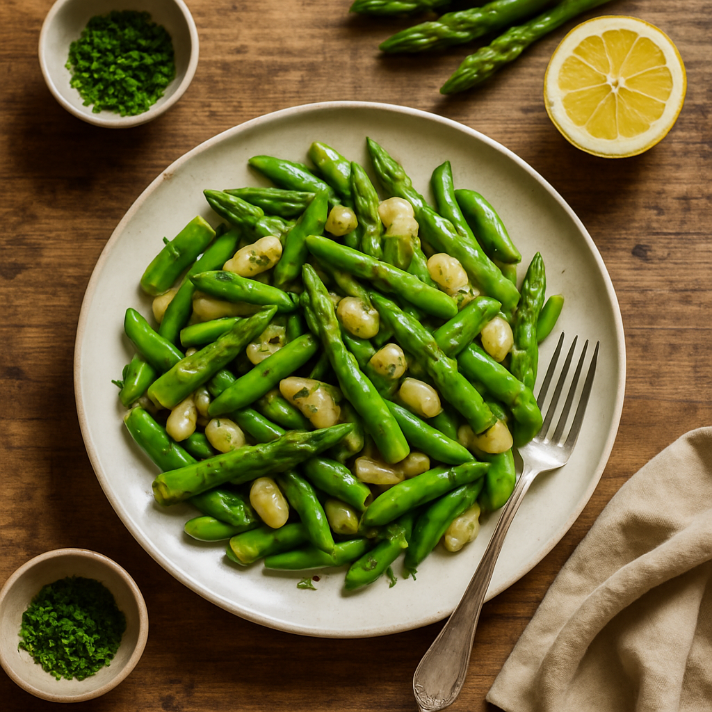 Fersk Asparges- og Vårbønnsalat med Sitron-Urtedressing