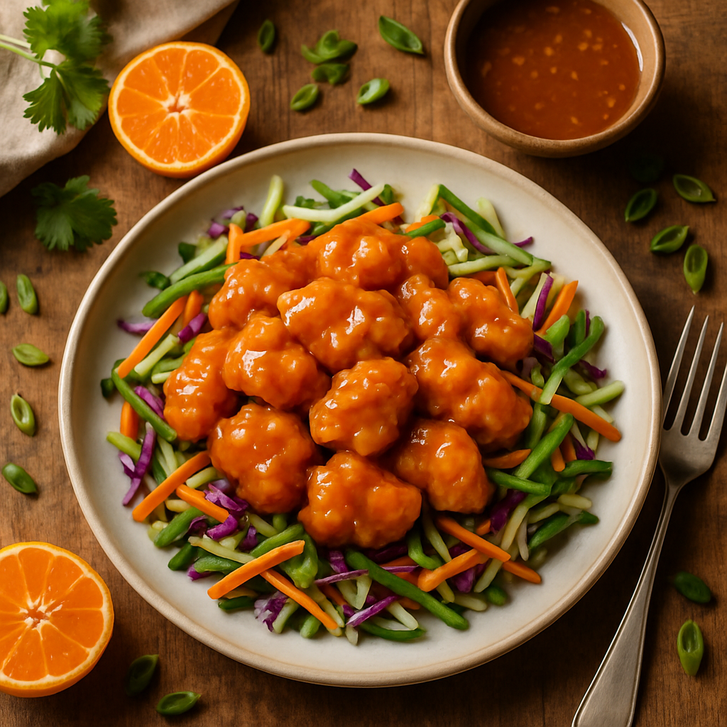 Sprø Mandarin Kylling med Vårløk Coleslaw